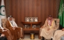 Minister of State for Foreign Affairs H E Sultan bin Saad Al Muraikhi and Deputy Minister of Foreign Affairs of the Kingdom of Saudi Arabia H E Eng. Waleed bin Abdulkarim Al Khereiji during the meeting.
