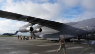 Two Chinese Y-20 transport planes carrying 50 tonnes of emergency relief supplies and four tunnel rescue experts arrive at Tribhuvan International Airport in Kathmandu, Nepal, on August 30, 2026. Photo by CNS / AFP