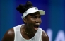 Venus Williams of the United States reacts against Sofia Kenin of the United States during her Women's Singles First Round match on Day One of the 2026 US Open at USTA Billie Jean King National Tennis Center on August 30, 2026 in the Flushing neighborhood of the Queens borough of New York City. (Mike Stobe/Getty Images/AFP)