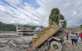 This photo taken on Aug. 31, 2026 shows a mudslide-affected area along the Trishuli River in Nuwakot, Nepal. (Xinhua/Zou Xuemian)
