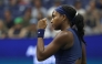 Coco Gauff of the United States reacts against Zeynep Sonmez of Turkey during their Women's Singles First Round match on Day Three of the 2026 US Open at USTA Billie Jean King National Tennis Center on September 01, 2026 in the Flushing neighborhood of the Queens borough of New York City. (Photo by Patrick Smith /AFP)