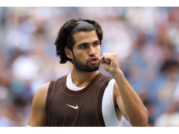 Carlos Alcaraz of Spain reacts in his match against Yibing Wu of China during their Men's Singles Third Round match on Day Six of the 2026 US Open at USTA Billie Jean King National Tennis Center on September 04, 2026 in the Flushing neighborhood of the Queens borough of New York City. (Photo by Julian Finney/AFP)
