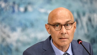 UN High commissioner for Human Rights Volker Turk delivers a speech during the 63rd session of United Nations (UN) Human Rights Council, in Geneva, on September 7, 2026. (Photo by Fabrice COFFRINI / AFP)
 