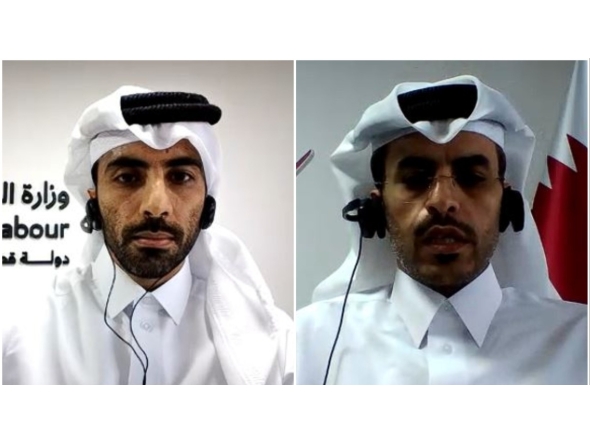 From Left: Captain Abdullah Khalifa al Mahmoud and Assistant Head of the Residence Affairs and Human Trafficking Prosecution Majed Khamis Al Khelaifi