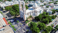 This aerial view shows demonstrators during the March for Peace in Culiacan, Sinaloa state, Mexico on September 13, 2026. Photo by JESUS VERDUGO / AFP