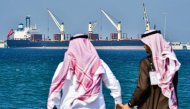 (Files) This picture taken on December 11, 2019, shows an oil tanker at the port of Ras al-Khair, about 185 kilometres north of Dammam in Saudi Arabia's eastern province overlooking the Gulf. (Photo by Giuseppe Cacace / AFP)