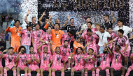 Lionel Messi #10 of Inter Miami CF and teammates celebrate with the Champion's trophy after winning the Campeones Cup 2026 match between Inter Miami CF and Cruz Azul at Nu Stadium on September 16, 2026 in Miami, Florida. Leonardo Fernandez/Getty Images/AFP