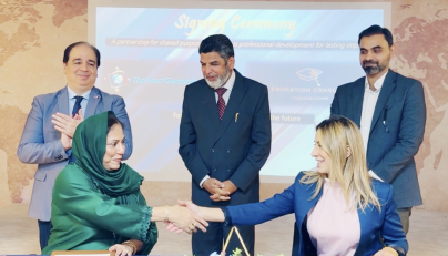 TNG CEO Shagufta Bakali and ILM CEO Iram Myford signing the agreement.