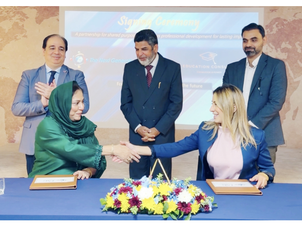 TNG CEO Shagufta Bakali and ILM CEO Iram Myford signing the agreement.