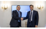 CEO of QFZ Sheikh Mohammed bin Hamad bin Faisal Al-Thani and Vice President, Process Technology at Honeywell Technologies Matt Spalding during the MoU signing.