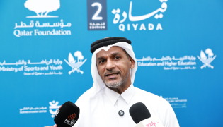Executive Director of Student Services at QF Higher Education Dr. Abdulnassir Shamlan Al-Tamimi speaking to the media.