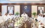 Minister of Justice and Minister of State for Cabinet Affairs H E Ibrahim bin Ali Al Mohannadi chairing the Attorneys Admission Committee meeting yesterday. 