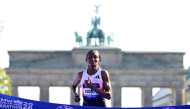 Ethiopia's Tigst Assefa crosses the finish line to win the women's race of 52nd Berlin Marathon in Berlin, Germany on September 27, 2026. (Photo by John MacDougall / AFP)
 