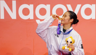 Badminton world number one An Se-young. (Photo by Yuichi Yamazaki / AFP)
