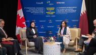 Minister of State for International Cooperation H E Dr. Maryam bint Ali bin Nasser Al Misnad meeting Minister of Foreign Affairs of Canada H E Anita Anand yesterday.
