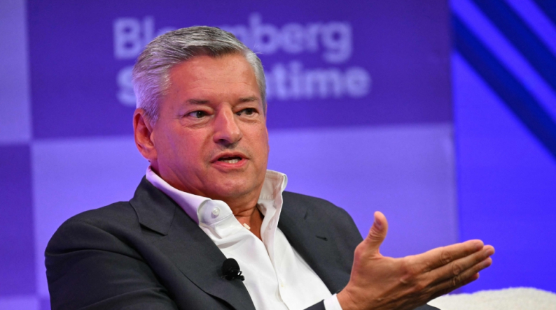 Co-CEO of Netflix Ted Sarandos speaks during the Bloomberg Screentime 2026 conference in Los Angeles, on September 30, 2026. (Photo by Patrick T. Fallon / AFP)