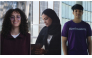 From left: Class of 2030 students at NU-Q Tamara Shahab, Rose Albanai and Maruf Tanvir