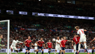 Harry Kane scores England’s third goal.