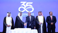Minister of Labour H E Dr. Ali bin Saeed bin Smaikh Al Marri; Director of the Protocol Department, Ministry of Foreign Affairs, H E Ambassador Ibrahim Fakhroo; Ambassador of Armenia to Qatar 
H E Tigran Gevorgyan and other dignitaries cutting the ceremonial cake to mark 35th Anniversary of Armenian independence, yesterday. Pictures by Rajan Vadakkemuriyil/ The Peninsula