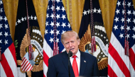US President Donald Trump speaks during a Columbus Day celebration in the East Room of the White House in Washington, DC, on October 9, 2026. (Photo by Alex WROBLEWSKI / AFP)
