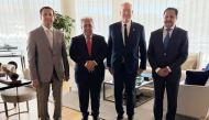 Prince of Monaco H S H Albert II, Qatar’s Ambassador to France H E Sheikh Ali bin Jassim Al-Thani, QC Chairman Sheikh Khalifa bin Jassim Al Thani, and QBA Board Member Sheikh Hamad bin Faisal Al-Thani during the meeting.