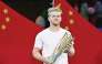 Spain’s Alejandro Davidovich Fokina poses with the trophy. 