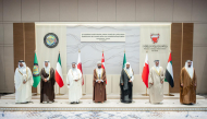 Minister of Endowments and Islamic Affairs H E Ghanem bin Shaheen bin Ghanem Al Ghanem with Their Excellencies the GCC ministers during the event. 