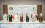 Minister of Endowments and Islamic Affairs H E Ghanem bin Shaheen bin Ghanem Al Ghanem with Their Excellencies the GCC ministers during the event. 