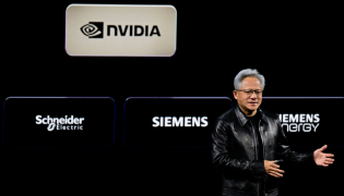 Co-founder, President and CEO of US technology company Nvidia, Jensen Huang delivers his keynote speech during the Nvidia GTC Berlin 2026 Artificial Intelligence conference, on October 21, 2026 in Berlin. (Photo by John MACDOUGALL / AFP)