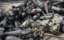 Mortar shells and other ammunition remnants lie scattered along a road following clashes between Ethiopian federal forces and armed groups opposed to the government in Adigrat on October 17, 2026. AFP.