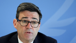 Britain's Prime Minister Andy Burnham speaks during the inaugural Wildfires ’27 Resilience Summit at the National Resilience Centre of Excellence, Aintree, north west England on October 23, 2026. Photo by Temilade Adelaja / POOL / AFP