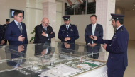 Minister of Security and the Interior of Belgium H E Bernard Quintin being briefed during the visit. 