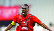Al Duhail's Almoez Ali celebrates after scoring a goal. 