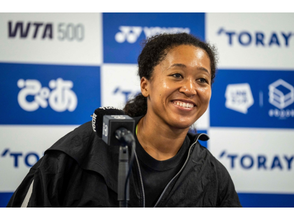 Japan's Naomi Osaka attends a press conference during the Japan Open tennis tournament at the Ariake Coliseum in Tokyo on October 25, 2026. (Photo by Yuichi YAMAZAKI / AFP)