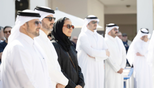 Chairperson of Qatar Museums H E Sheikha Al Mayassa bint Hamad bin Khalifa Al Thani during the opening of the exhibitions.