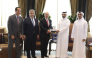 Minister of Municipality and Chairman of the Board of Directors of Qatari Diar H E Abdullah bin Hamad bin Abdullah Al Attiyah, Minister of Investment and Foreign Trade of Egypt H E Dr Mohamed Farid Saleh with other officials during the meeting at Qatari Diar’s headquarters.