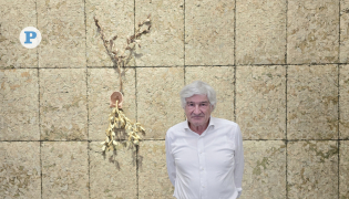 Giuseppe Penone with one of his artworks. Picture by Khalid El Sawi / The Peninsula