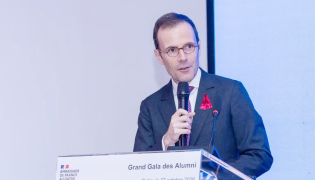 Ambassador of France H E Arnaud Pescheux addressing the event.