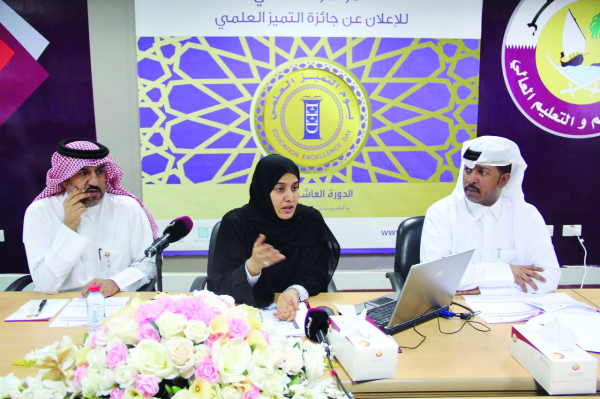 FROM LEFT: Hassan Al Mohammadi, Chairman, Executive Committee, and Director, Public Relations Department, Ministry of Education and Higher Education; Dr. Hamda Al Sulaiti, Chairperson, Development Committee; and Hamad Ali, Head, Media Section at the minis