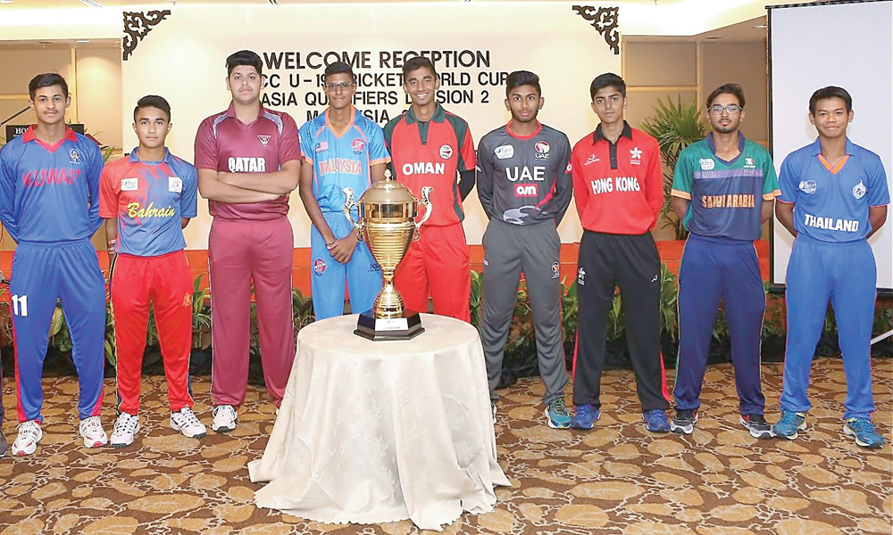 Captains of the participating teams pose for a photograph. 