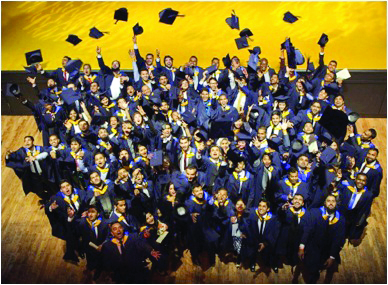 Students during the graduation ceremony at LSM.