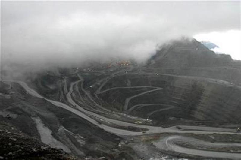 File photo of an aerial view of the Grasberg open pit mine, operated by the US-based Freeport-McMoran Copper & Gold, in Indonesia's Papua province. Reuters 