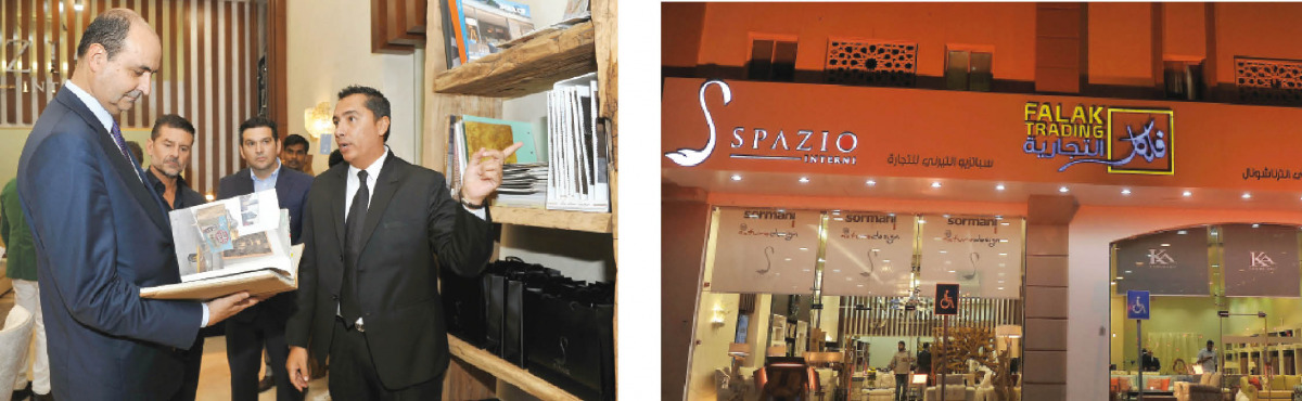 Italian furniture and decoration brand Spazio Interni’s first branch in Doha was inaugurated last Saturday. Below: Furniture on display during the opening ceremony on Salwa Road. Pic: Kammutty VP / The Peninsula