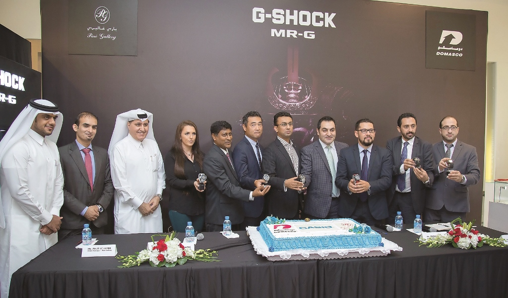 Domasco and Pari Gallery officials at the launch of the latest addition to the flagship MR-G Series in the G-SHOCK line.