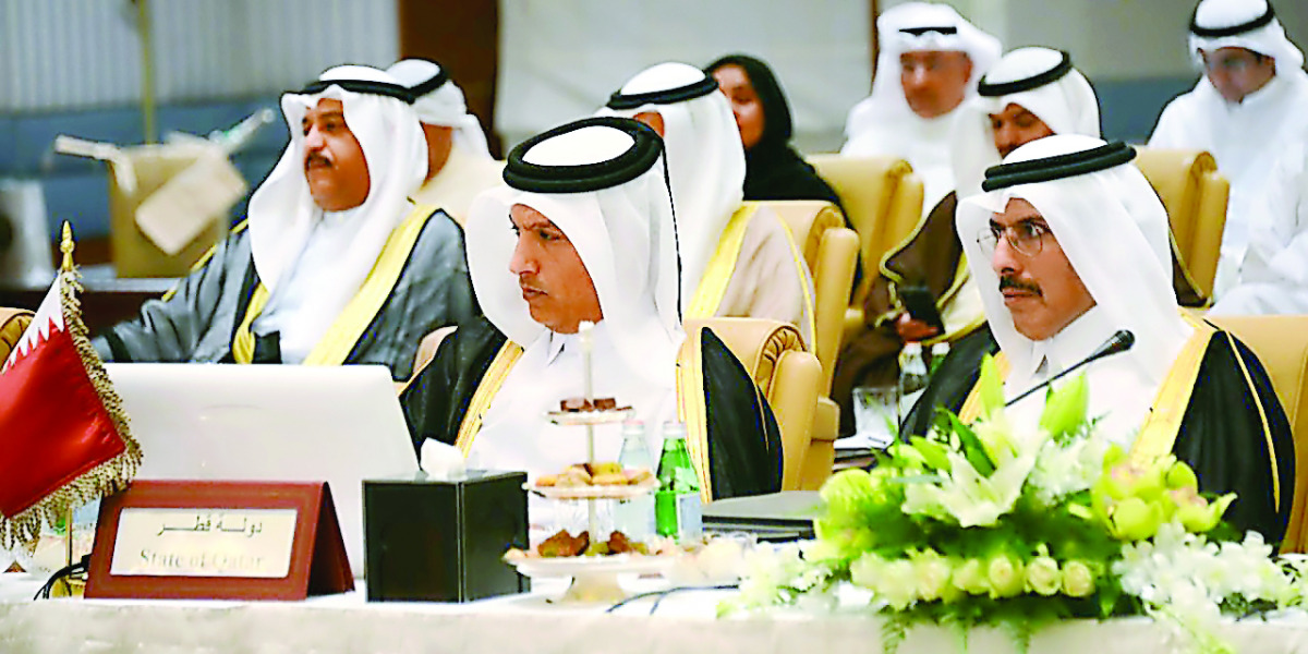 Minister of Finance H E Ali Sherif Al Emadi at the 105th meeting of the GCC Economic and Financial Cooperation Committee in Riyadh yesterday.