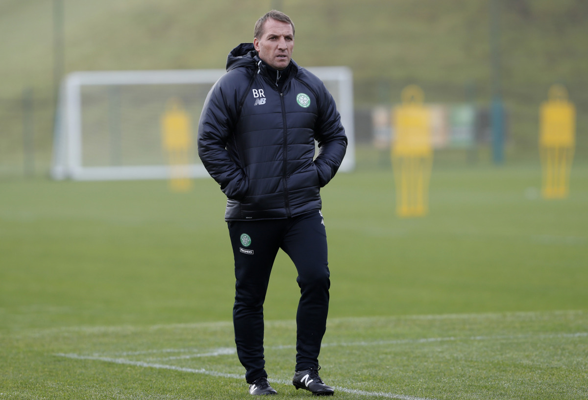 Celtic manager Brendan Rodgers during training. (Reuters / Russell Cheyne)