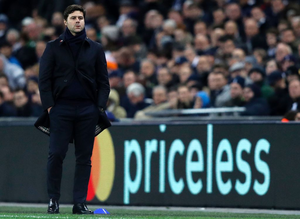 Tottenham Hotspur's Argentinian head coach Mauricio Pochettino looks on from the touchline during the UEFA Champions League group E football match between Tottenham Hotspur and Bayer Leverkusen at Wembley Stadium in north London on November 2, 2016. / AFP