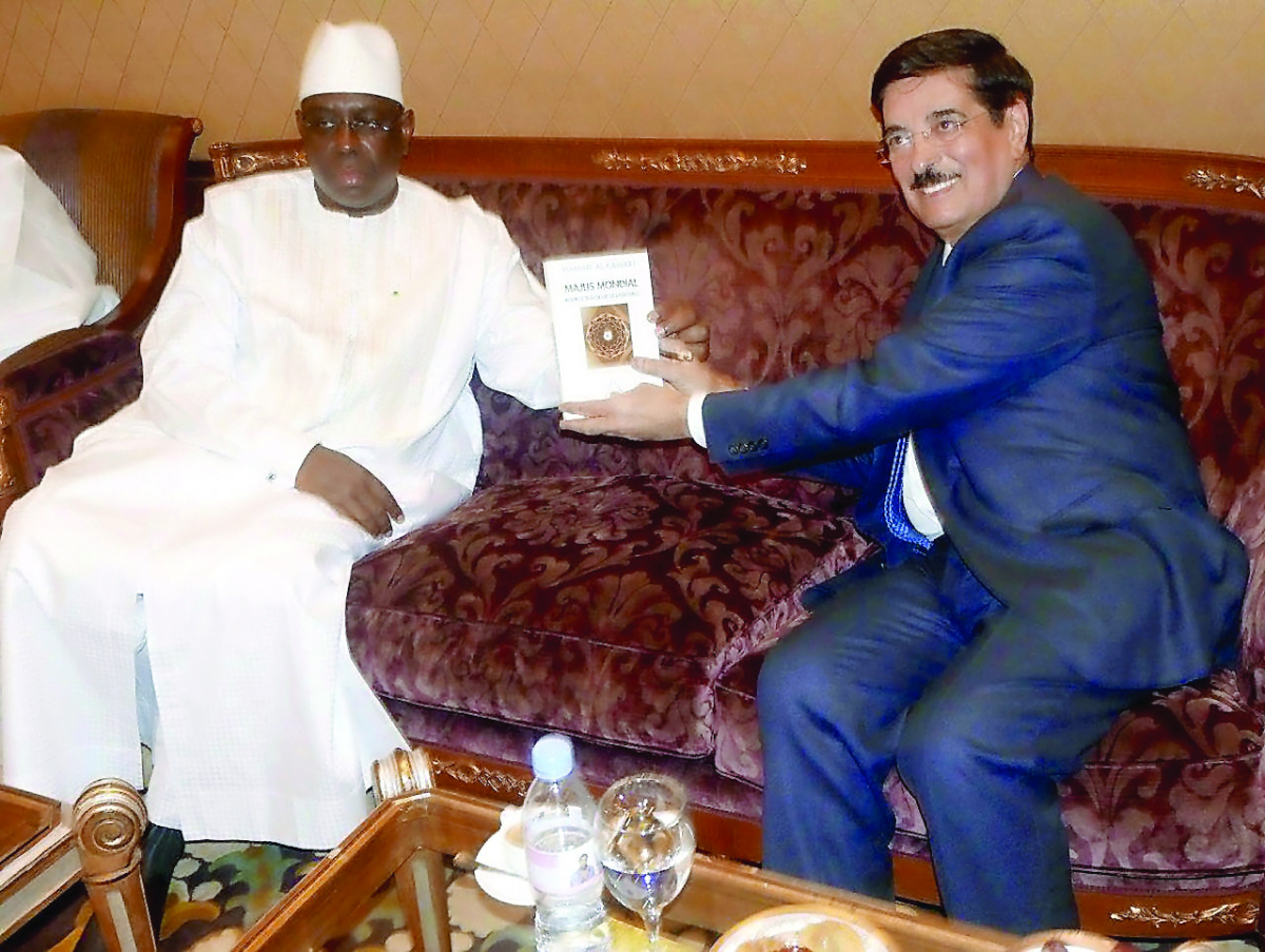 H E Dr Hamad bin Abdulaziz Al Kawari with President Macky Sall of the Republic of Senegal in Dakar.