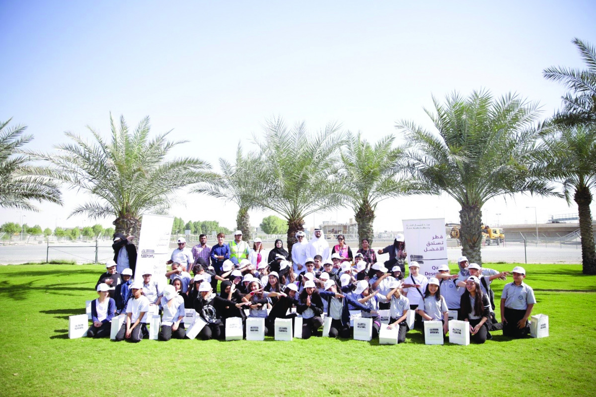 Students of Middle East International School visiting the Doha West Sewage Treatment Works (STW) project.