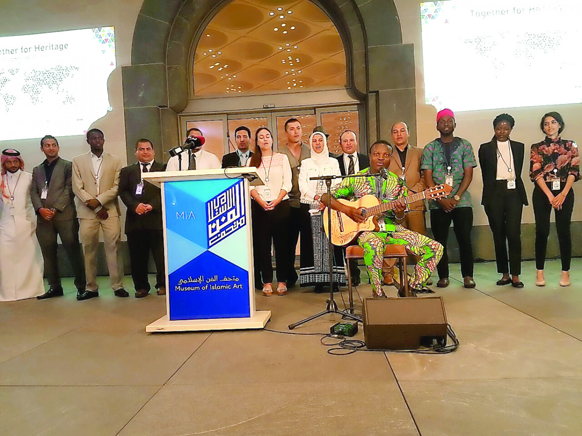 Some of the volunteers presenting a song at the gala dinner.